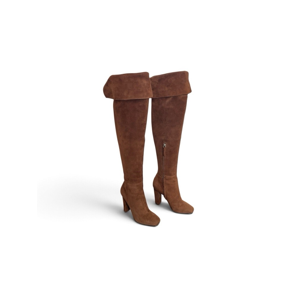 Giuseppe Zanotti Alabama 105 Cognac Brown Suede Over Knee Boots EU 37 US 7